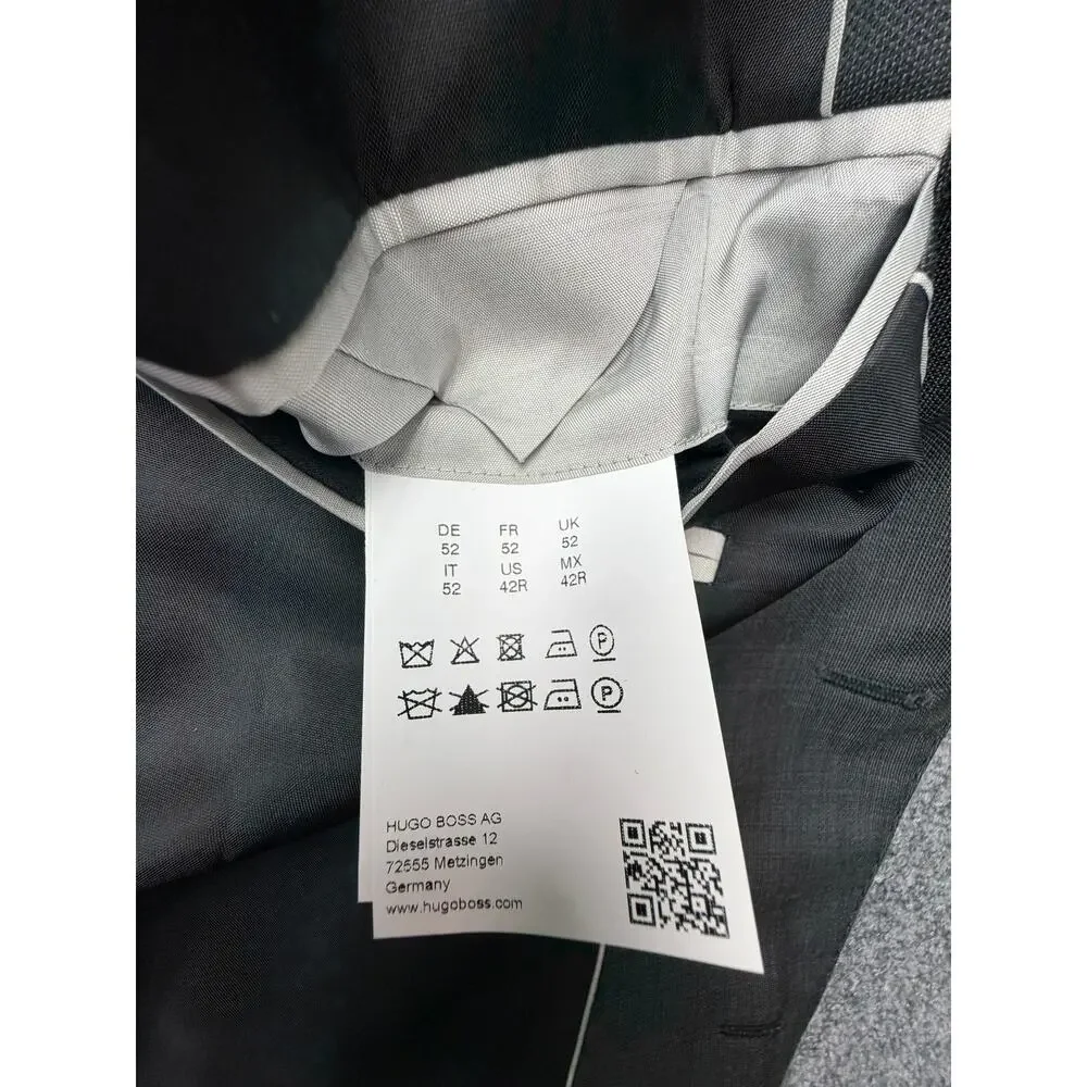BOSS Hugo Boss Blazer 42R Gray 100% Virgin Wool Two Button NWT
